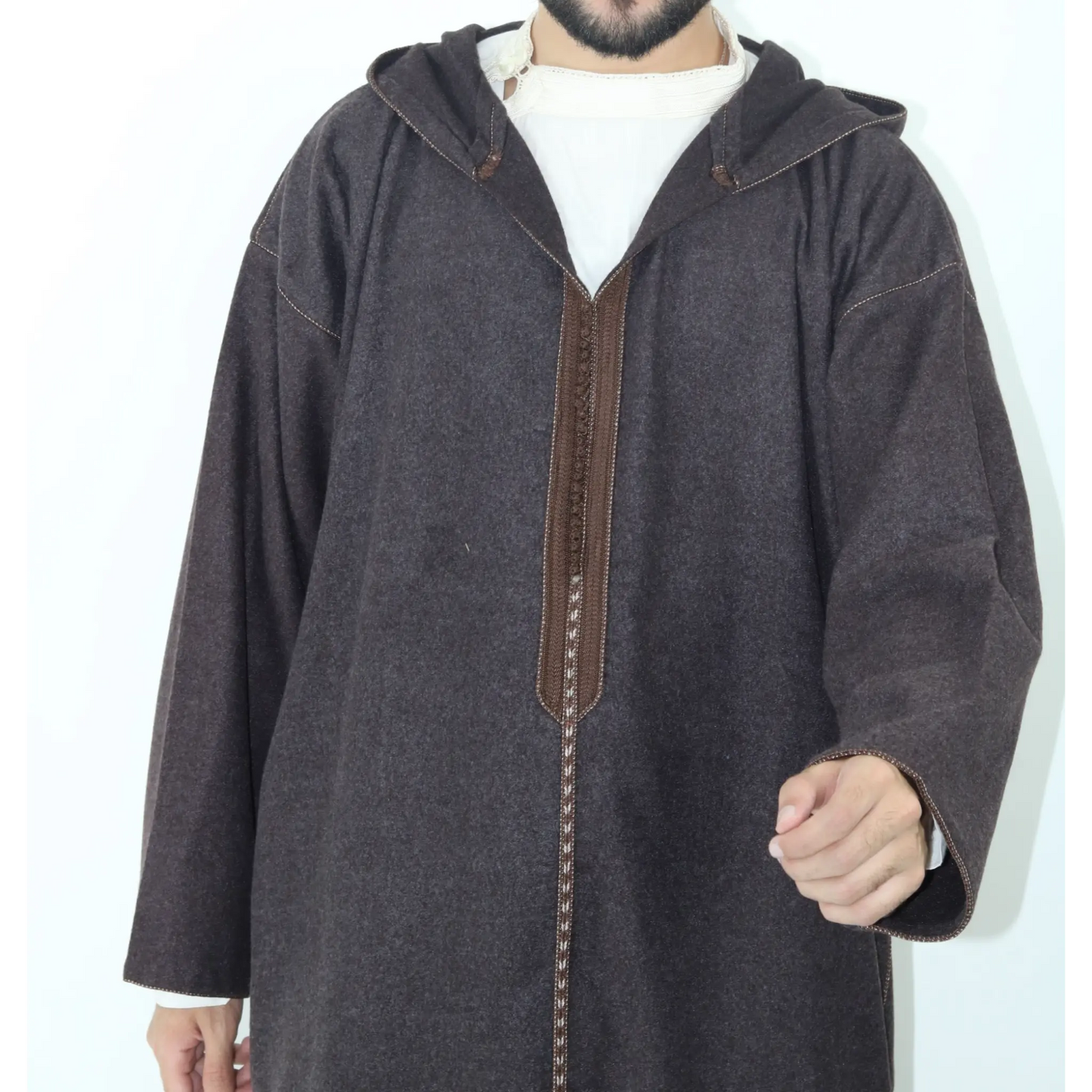 Moroccan Winter Djellaba - Dark Brown