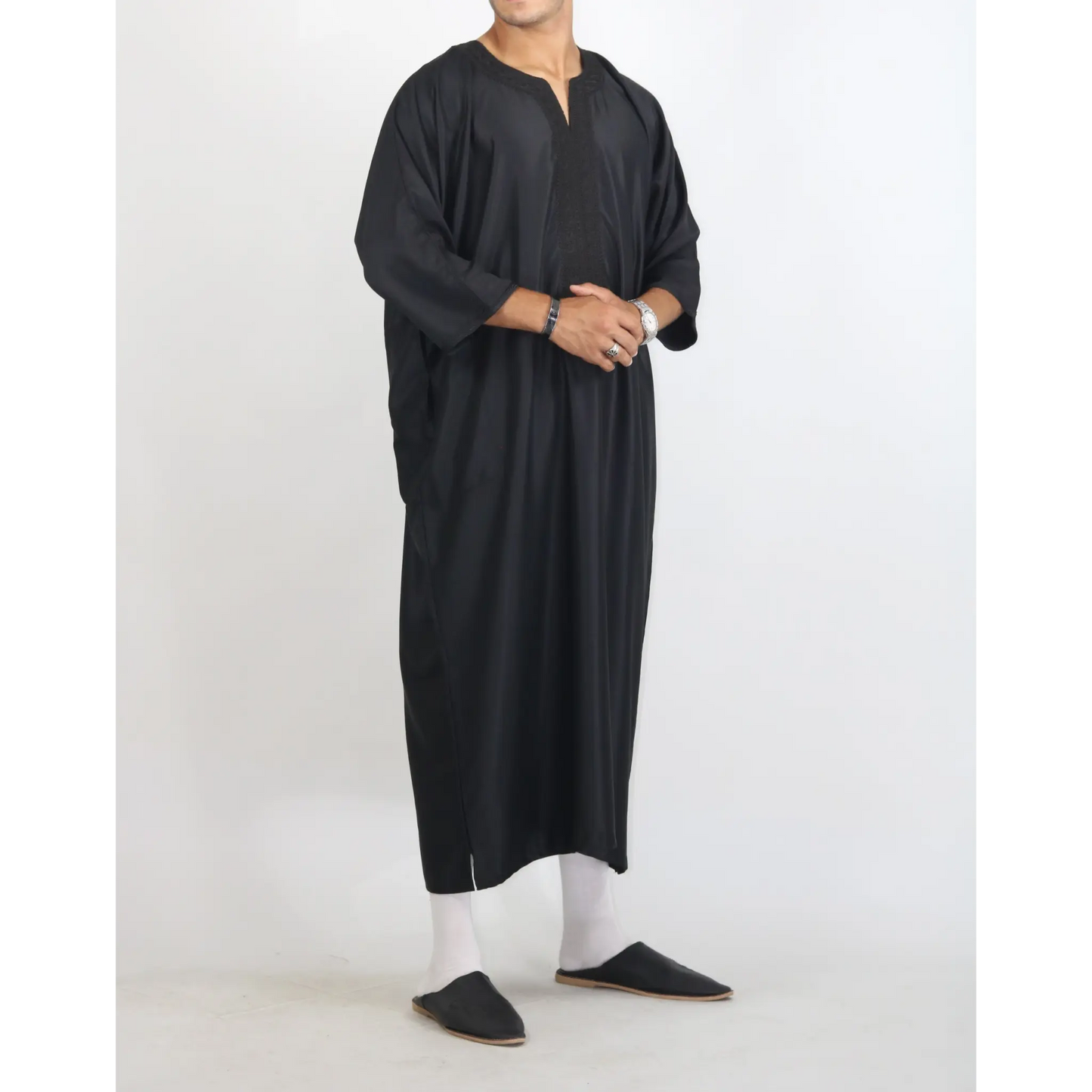 Moroccan Summer Gandoura - Black