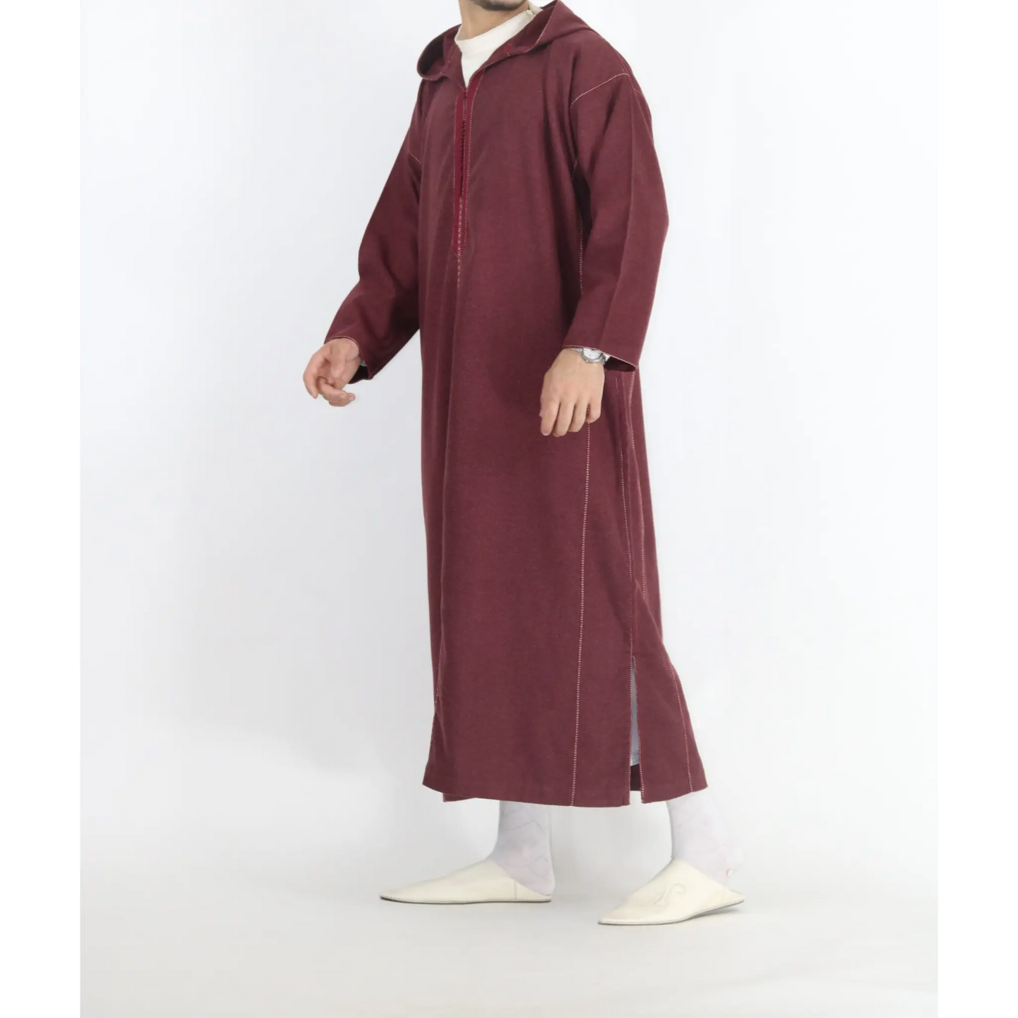 Moroccan Winter Djellaba - Maroon