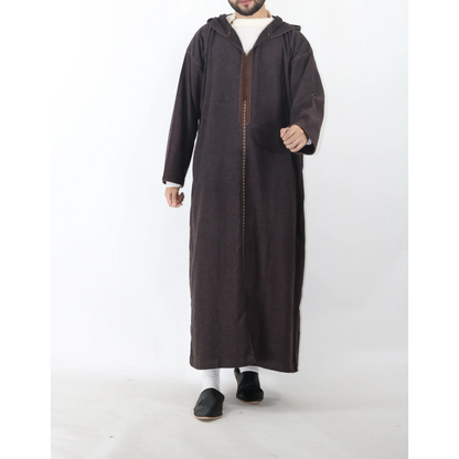 Moroccan Winter Djellaba - Dark Brown