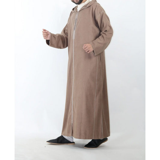 Moroccan Winter Djellaba - Light brown