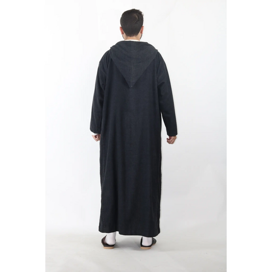 Moroccan Winter Djellaba - Black
