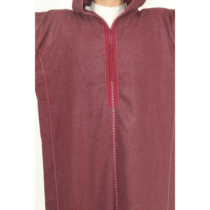 Moroccan Winter Djellaba - Maroon