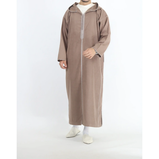 Moroccan Winter Djellaba - Light brown