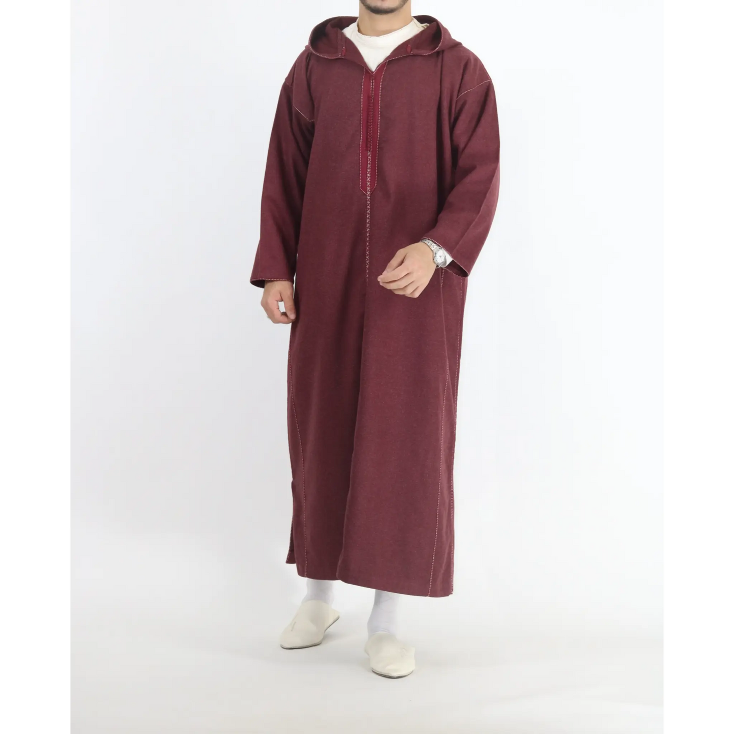 Moroccan Winter Djellaba - Maroon