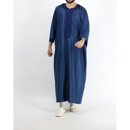 Moroccan Summer Gandoura - Navy Blue